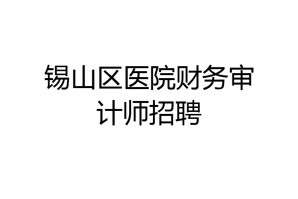 锡山区医院财务审计师招聘