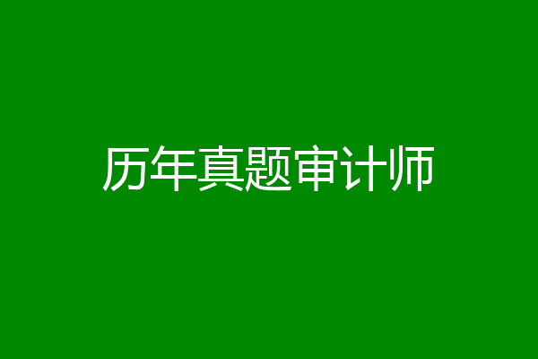 历年真题审计师