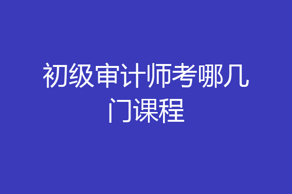 初级审计师考哪几门课程