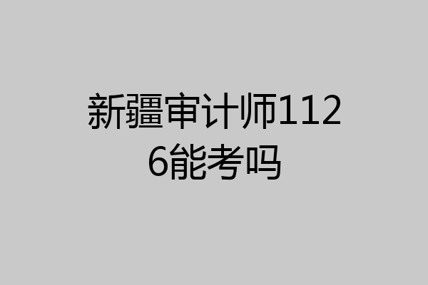新疆审计师1126能考吗