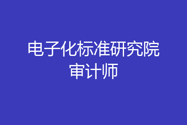电子化标准研究院审计师