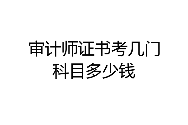 审计师证书考几门科目多少钱