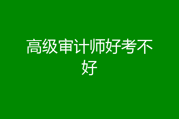 高级审计师好考不好