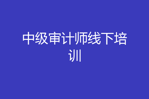 中级审计师线下培训