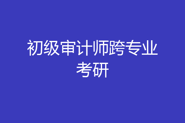 初级审计师跨专业考研