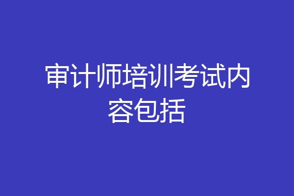 审计师培训考试内容包括