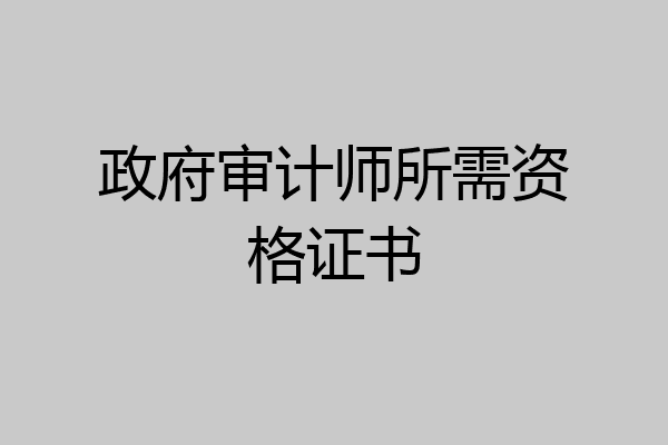 政府审计师所需资格证书
