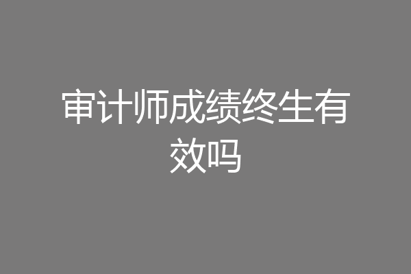 审计师成绩终生有效吗