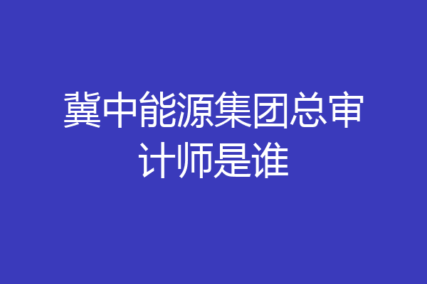 冀中能源集团总审计师是谁