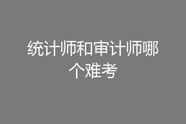 统计师和审计师哪个难考