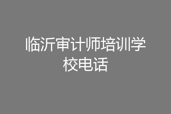 临沂审计师培训学校电话