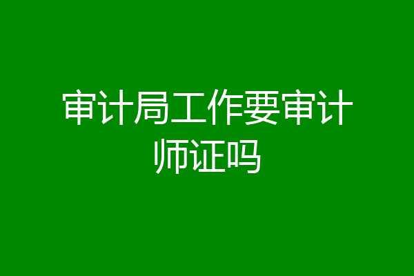 审计局工作要审计师证吗