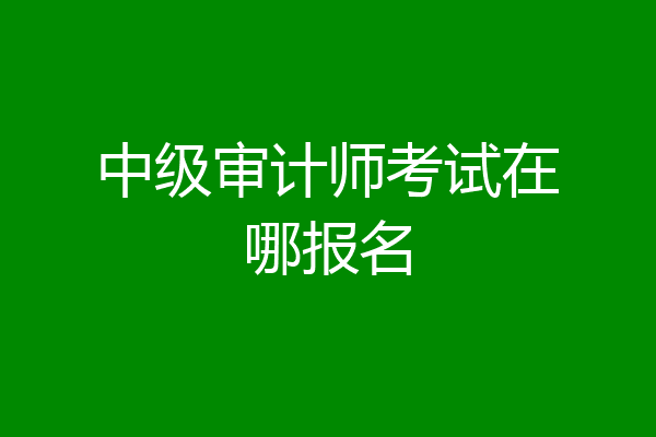 中级审计师考试在哪报名