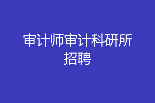 审计师审计科研所招聘