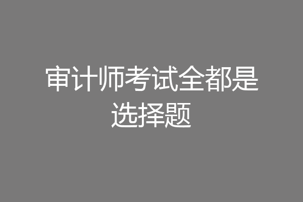 审计师考试全都是选择题