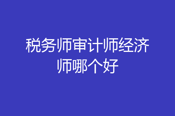 税务师审计师经济师哪个好