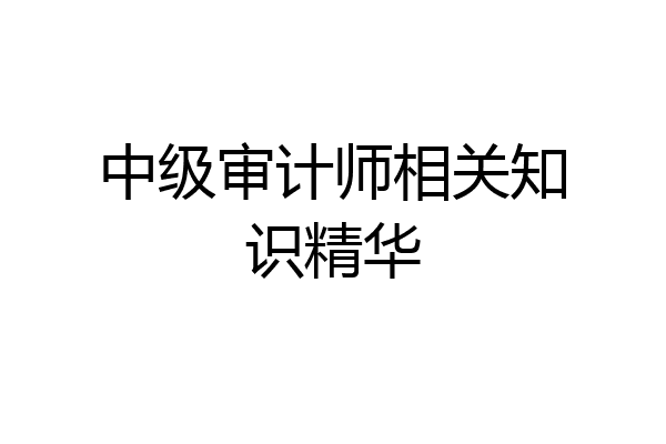 中级审计师相关知识精华