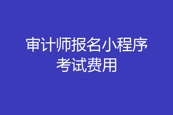 审计师报名小程序考试费用