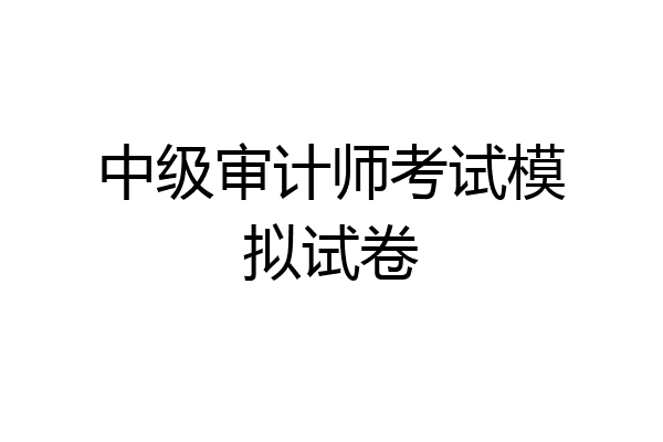 中级审计师考试模拟试卷