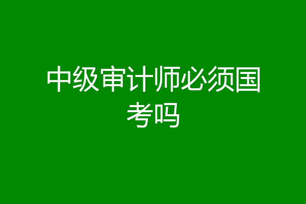 中级审计师必须国考吗