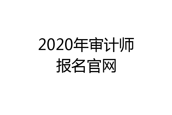 2020年审计师报名官网