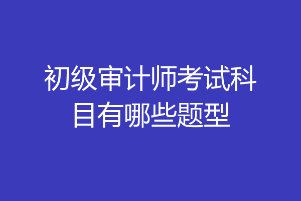 初级审计师考试科目有哪些题型