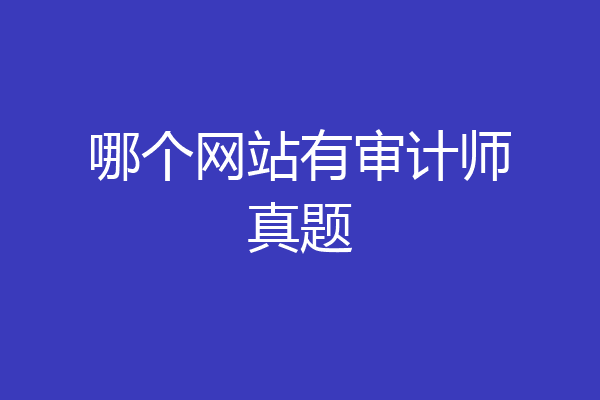 哪个网站有审计师真题