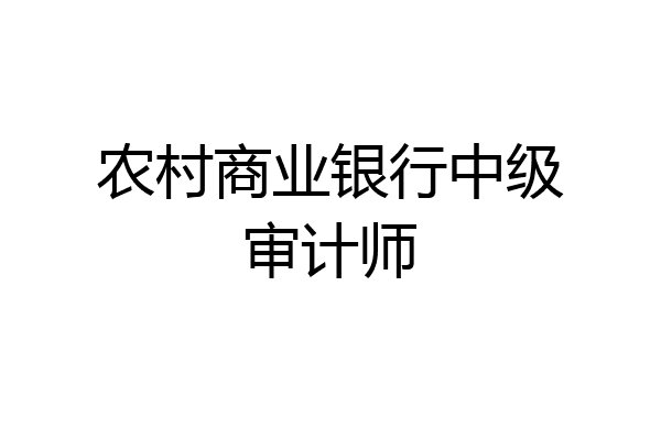 农村商业银行中级审计师
