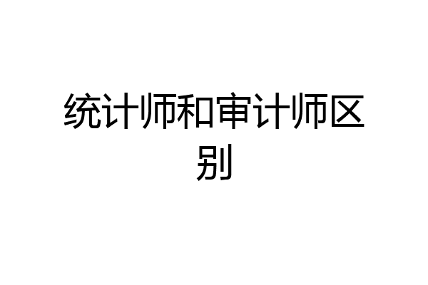 统计师和审计师区别