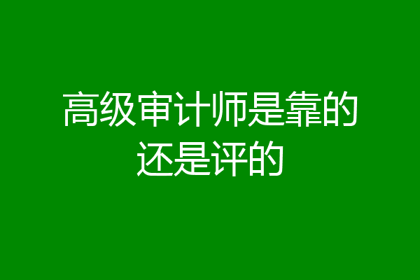 高级审计师是靠的还是评的