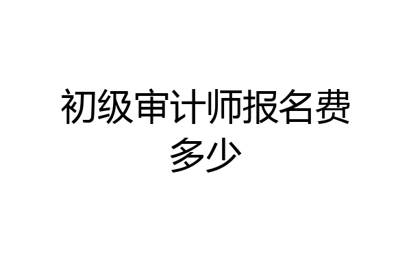 初级审计师报名费多少