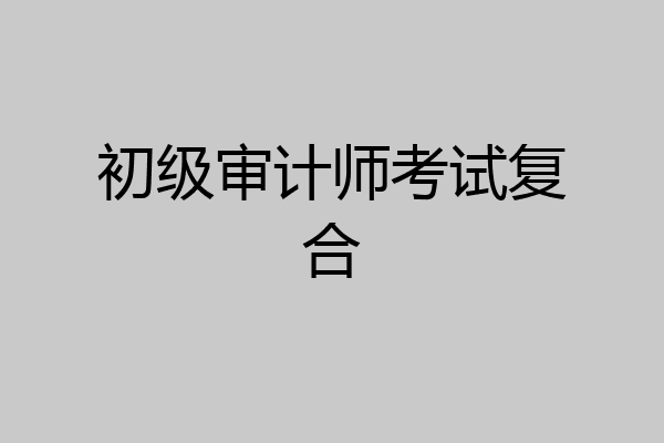 初级审计师考试复合