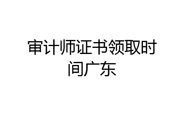 审计师证书领取时间广东
