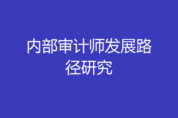 内部审计师发展路径研究