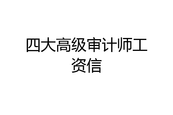 四大高级审计师工资信