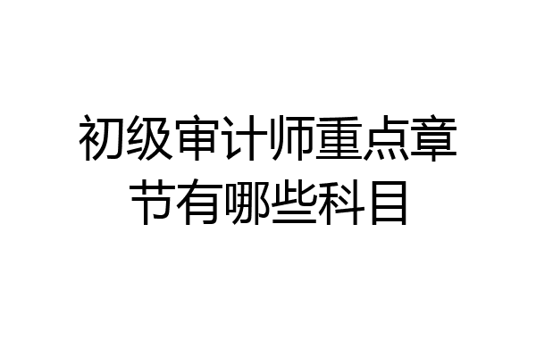 初级审计师重点章节有哪些科目