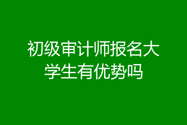 初级审计师报名大学生有优势吗