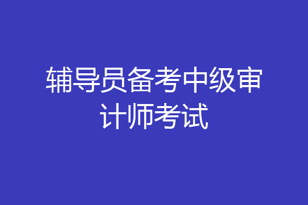 辅导员备考中级审计师考试