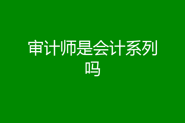 审计师是会计系列吗