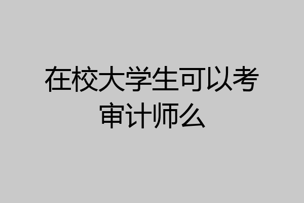 在校大学生可以考审计师么