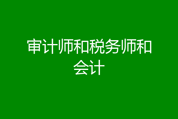 审计师和税务师和会计