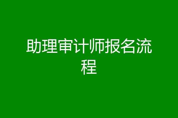 助理审计师报名流程
