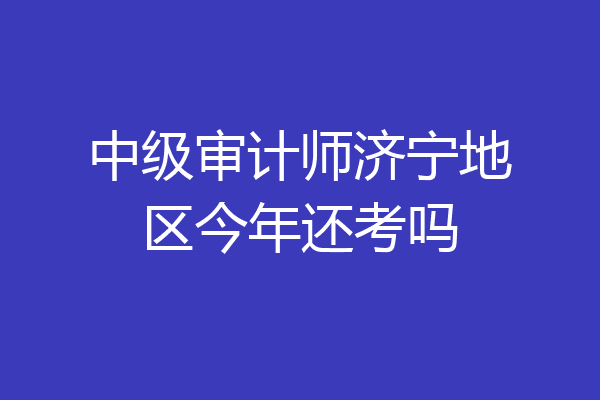 中级审计师济宁地区今年还考吗