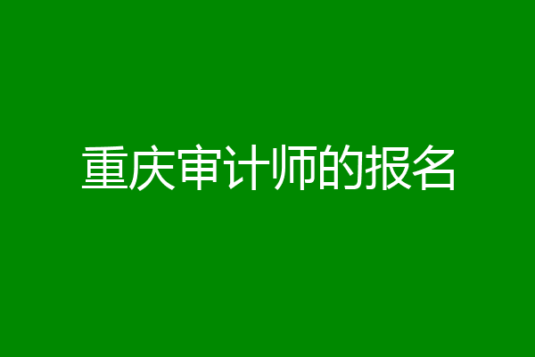 重庆审计师的报名