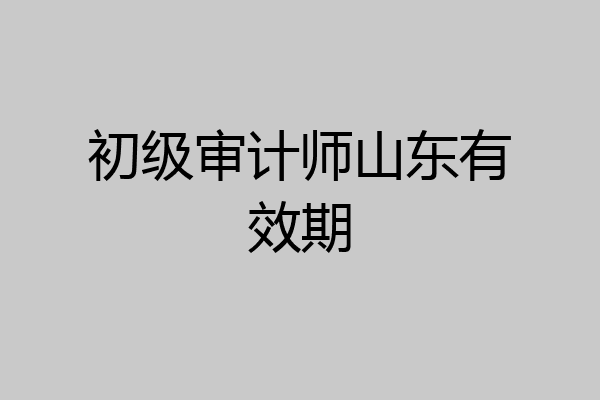 初级审计师山东有效期