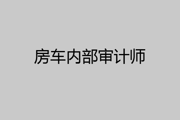 房车内部审计师