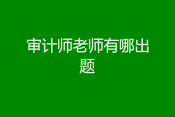 审计师老师有哪出题