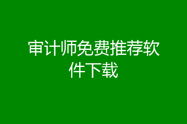 审计师免费推荐软件下载