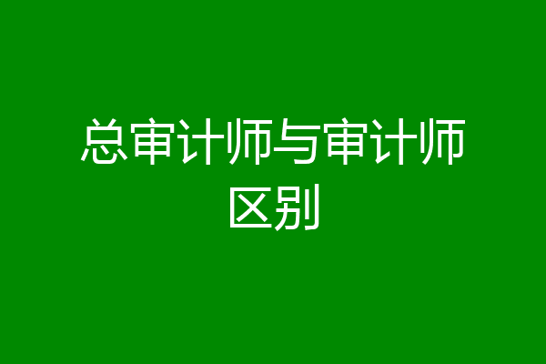 总审计师与审计师区别