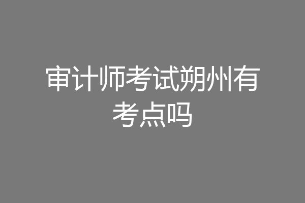 审计师考试朔州有考点吗